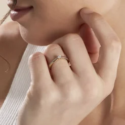 Bague Solitaire Finesse Or Jaune Diamant Diamants