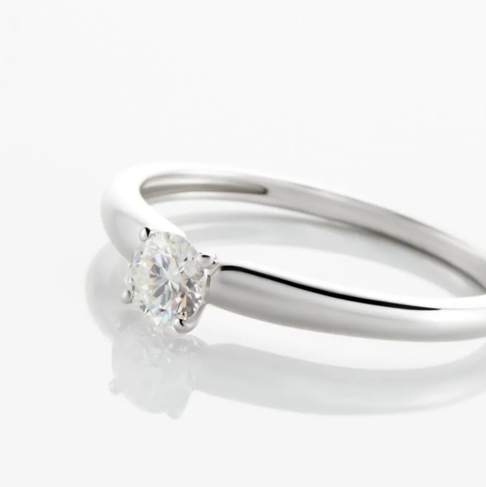 Bague Solitaire Flora Or Blanc Diamant