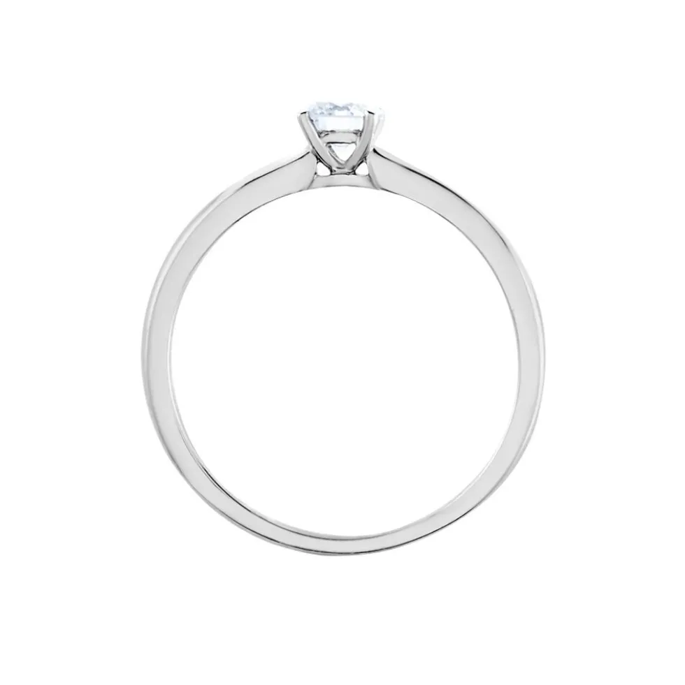 Bague Solitaire Flora Or Blanc Diamant