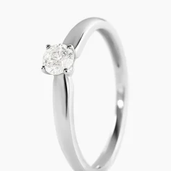 Bague Solitaire Flora Or Blanc Diamant