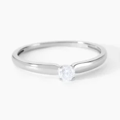 Bague Solitaire Flora Or Blanc Diamant