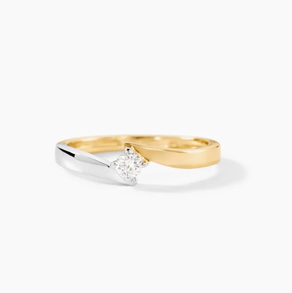 Bague Solitaire Francienne Or Bicolore Diamant