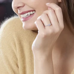 Bague Solitaire Francoise-marie Or Blanc Oxyde De Zirconium