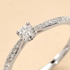 Bague Solitaire Hemera Or Blanc Diamant
