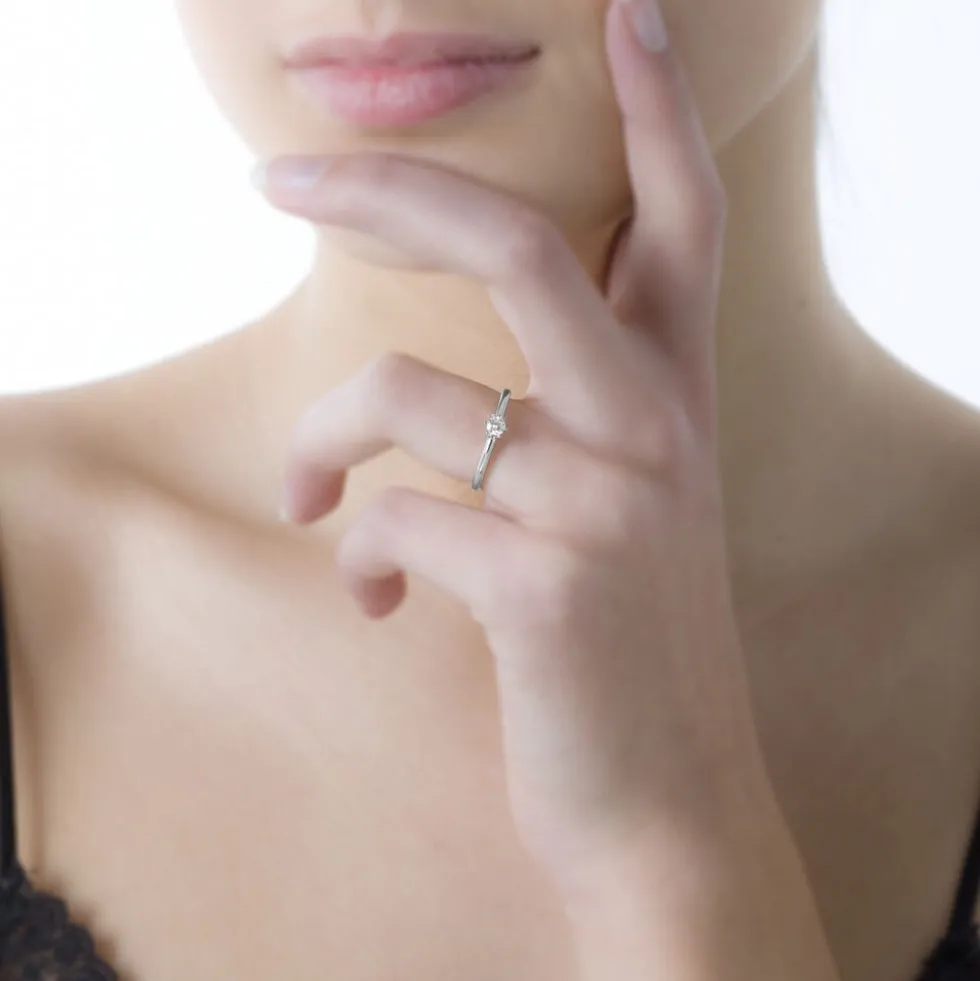 Bague Solitaire Ihsane Or Blanc Diamant