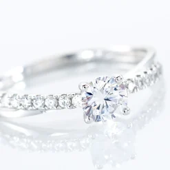 Bague Solitaire Kanel Or Blanc Oxyde De Zirconium