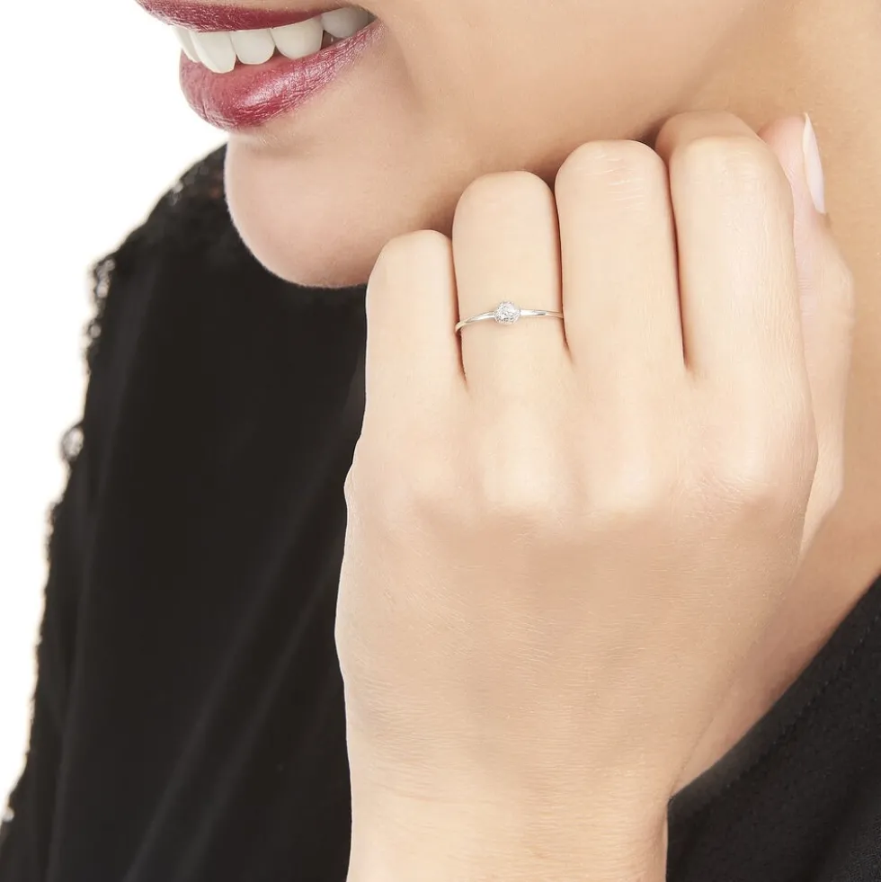 Bague Solitaire Karel Or Blanc Diamant