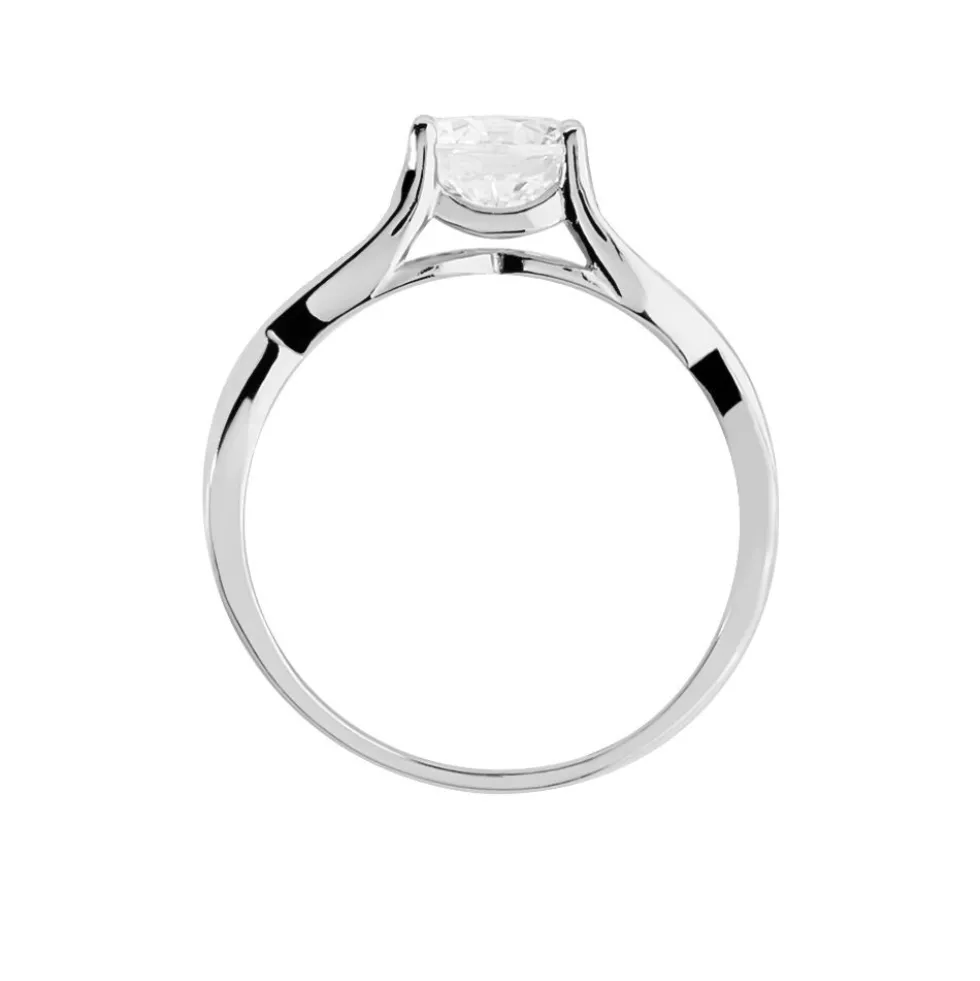 Bague Solitaire Maddy Argent Blanc Oxyde De Zirconium