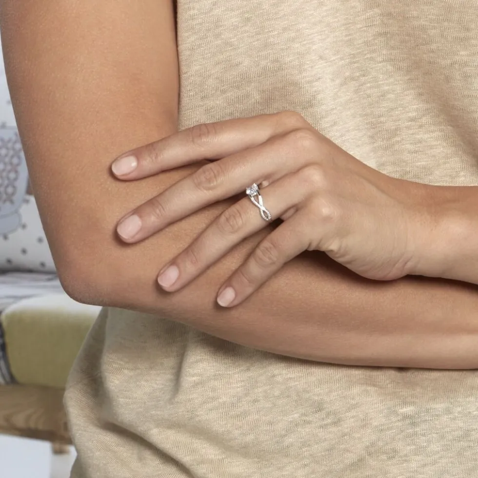 Bague Solitaire Maddy Argent Blanc Oxyde De Zirconium