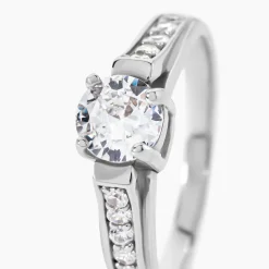 Bague Solitaire Mady Argent Blanc Oxyde De Zirconium
