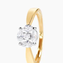 Bague Solitaire Maurena Or Jaune Oxyde De Zirconium