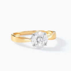 Bague Solitaire Maurena Or Jaune Oxyde De Zirconium