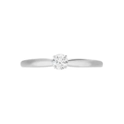 Bague Solitaire Or Blanc Flora Diamant