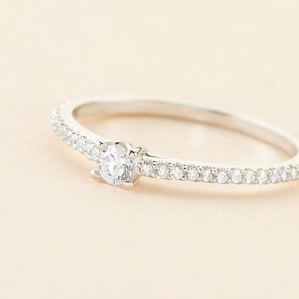 Bague Solitaire Or Blanc Nyala Diamants