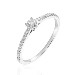 Bague Solitaire Or Blanc Nyala Diamants
