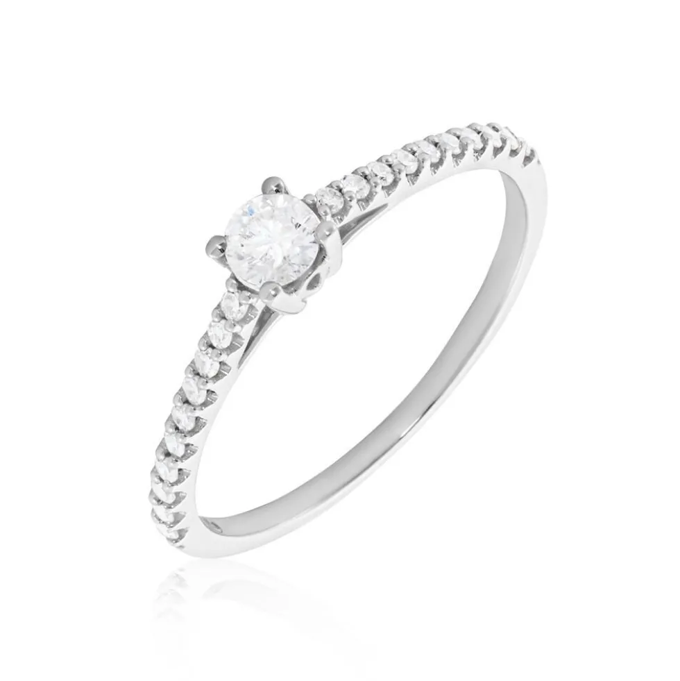 Bague Solitaire Or Blanc Nyala Diamants