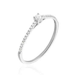Bague Solitaire Or Blanc Nyala Diamants