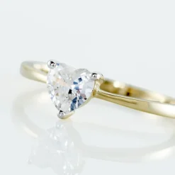 Bague Solitaire Or Jaune Idelle Oxyde De Zirconium