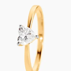 Bague Solitaire Or Jaune Idelle Oxyde De Zirconium
