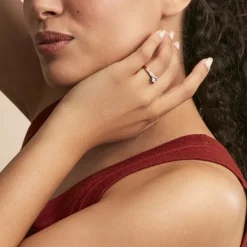 Bague Solitaire Or Jaune Oxyde De Zirconium