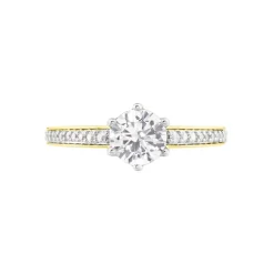 Bague Solitaire Or Jaune Telesphore Oxyde De Zirconium