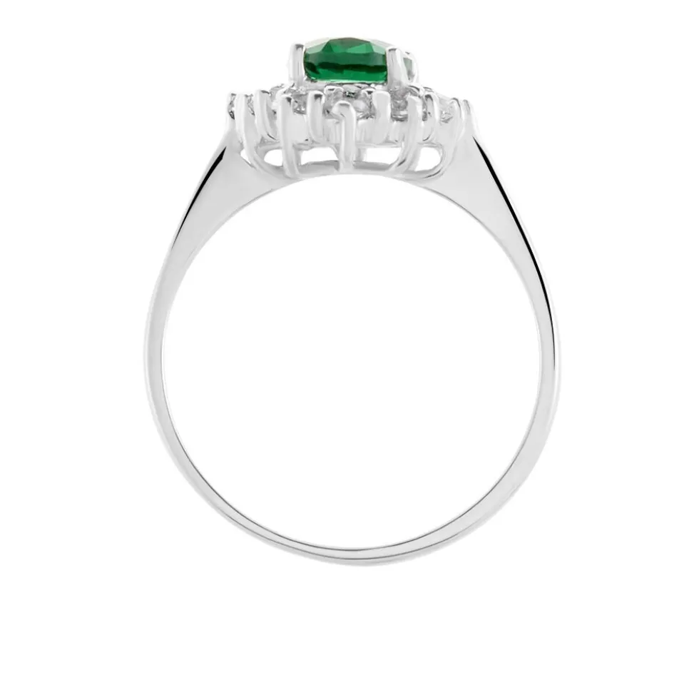 Bague Solitaire Perez Argent Blanc Oxyde De Zirconium