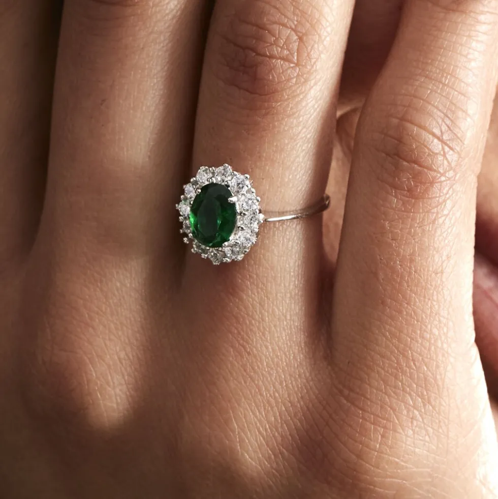 Bague Solitaire Perez Argent Blanc Oxyde De Zirconium