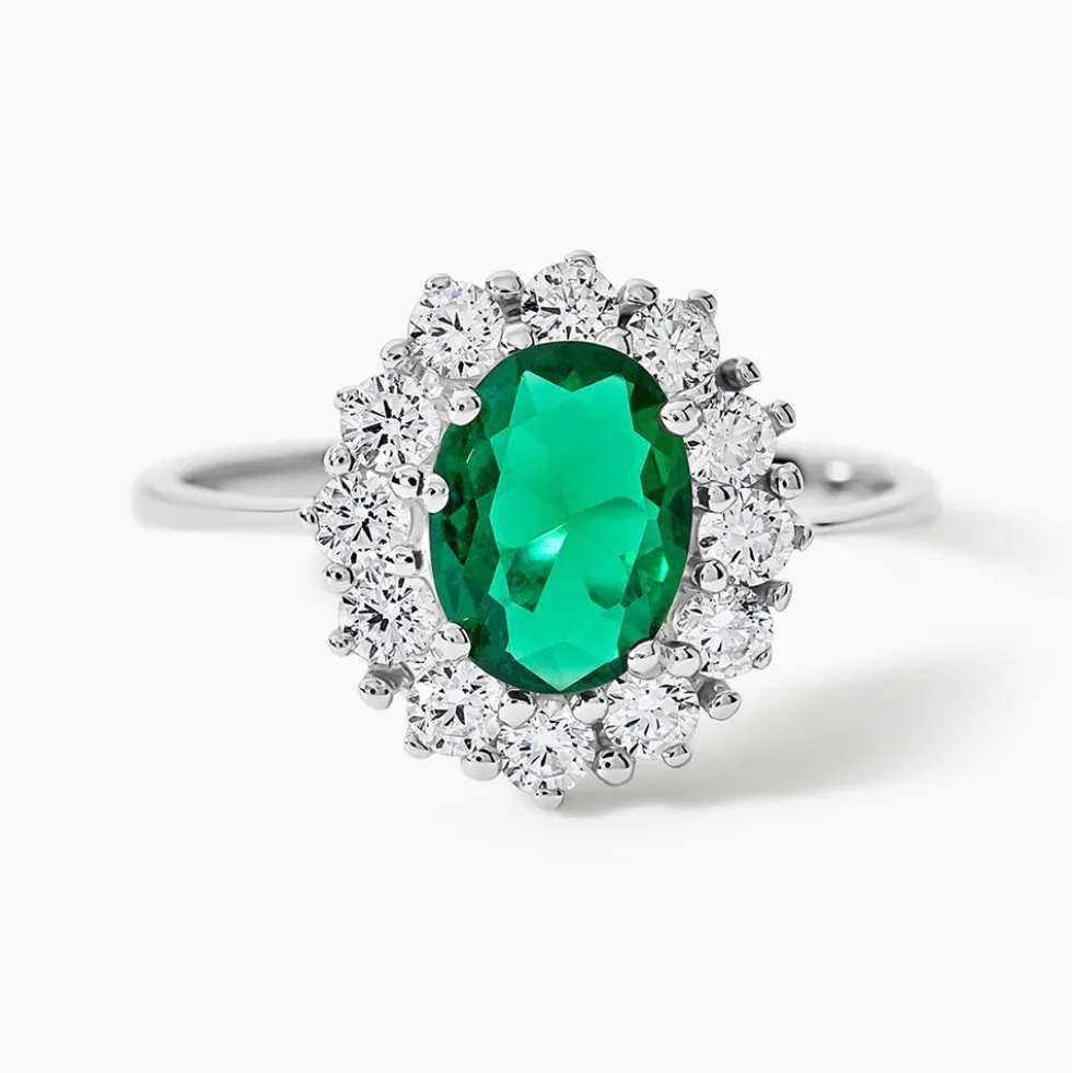 Bague Solitaire Perez Argent Blanc Oxyde De Zirconium