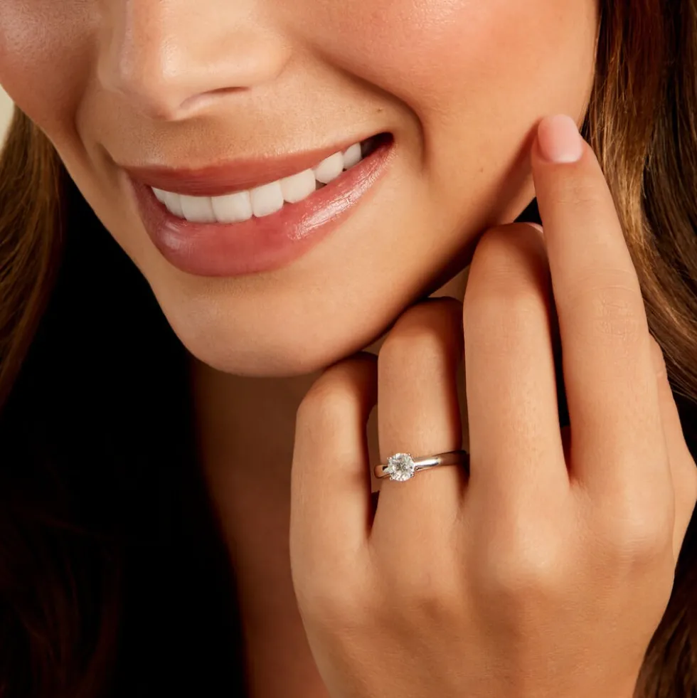 Bague Solitaire Platine Blanc Diamant