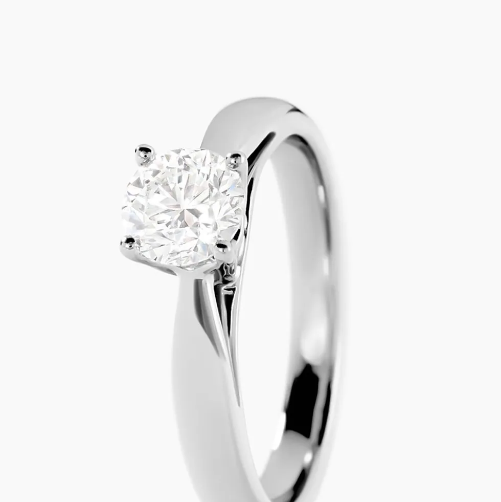 Bague Solitaire Platine Blanc Diamant