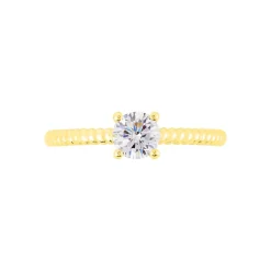 Bague Solitaire Renate Or Jaune Oxyde De Zirconium