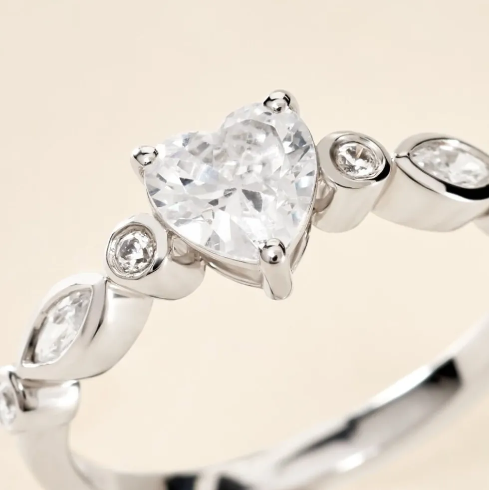 Bague Solitaire Sagan Argent Blanc Oxyde De Zirconium