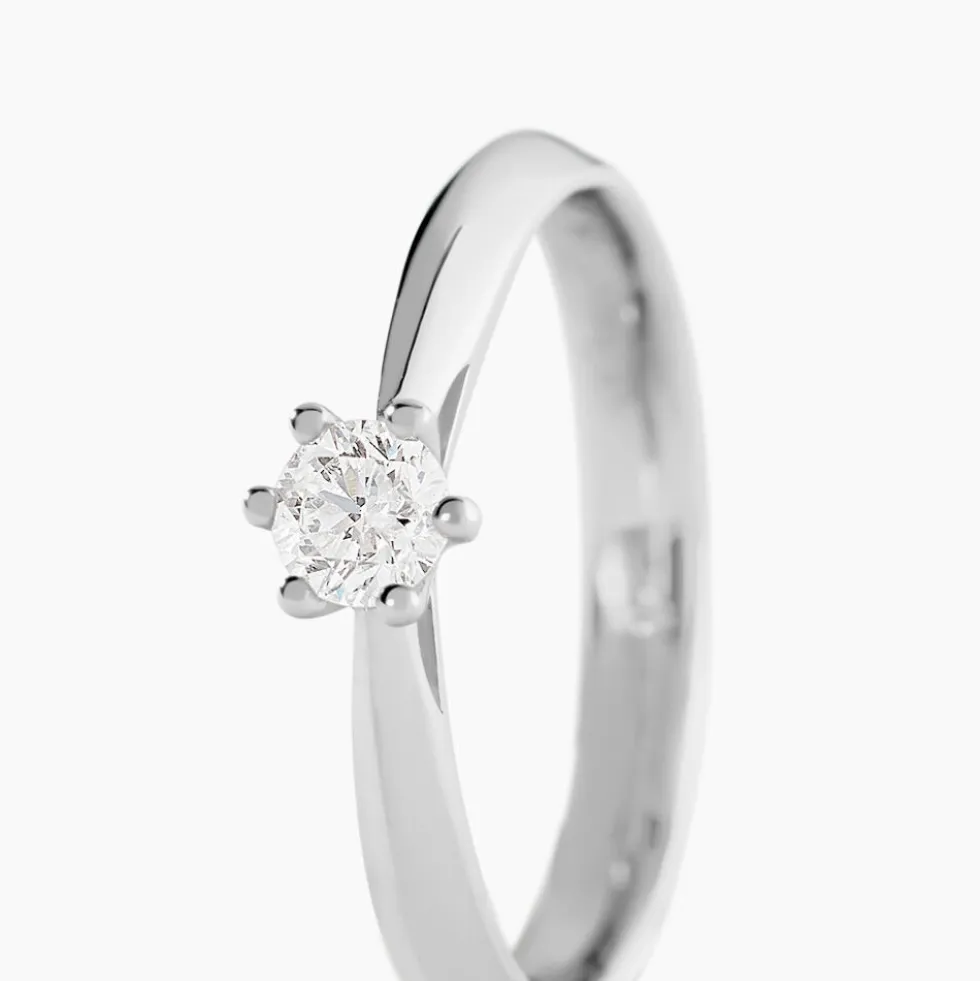 Bague Solitaire Veronika Or Blanc Diamant