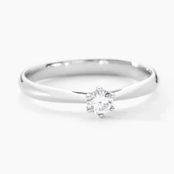 Bague Solitaire Veronika Or Blanc Diamant