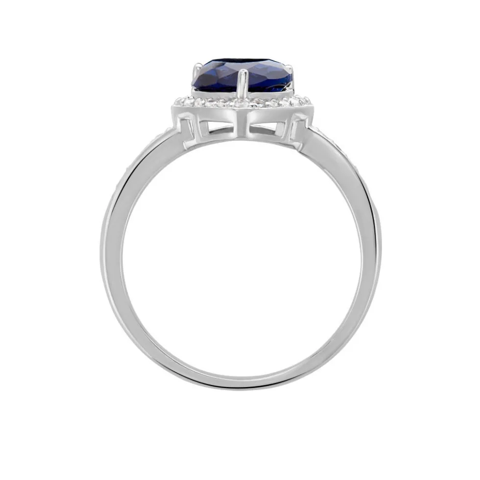 Bague Sphinx Argent Blanc Pierre Et Oxyde De Zirconium