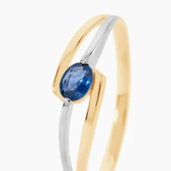 Bague Sylvene Or Bicolore Saphir