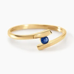 Bague Tamyra Serti Couteau Or Jaune Saphir