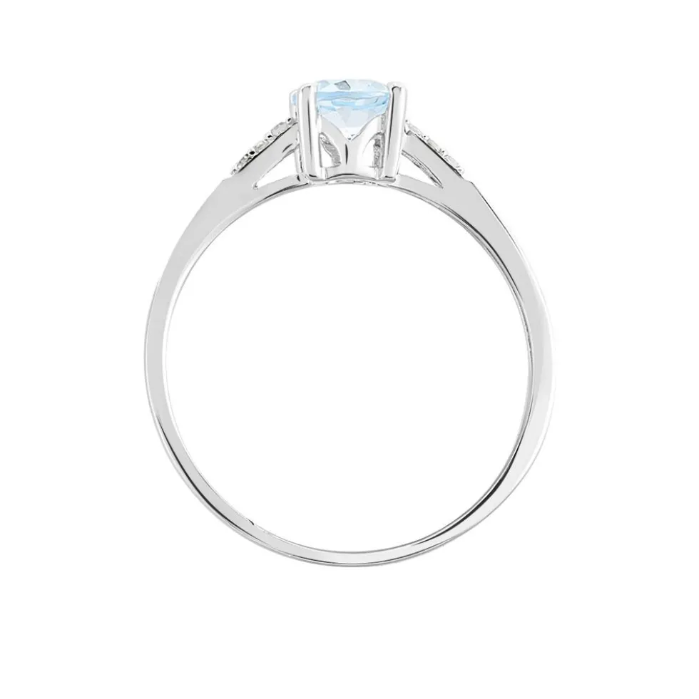 Bague Tarente Or Blanc Topaze Et Diamant