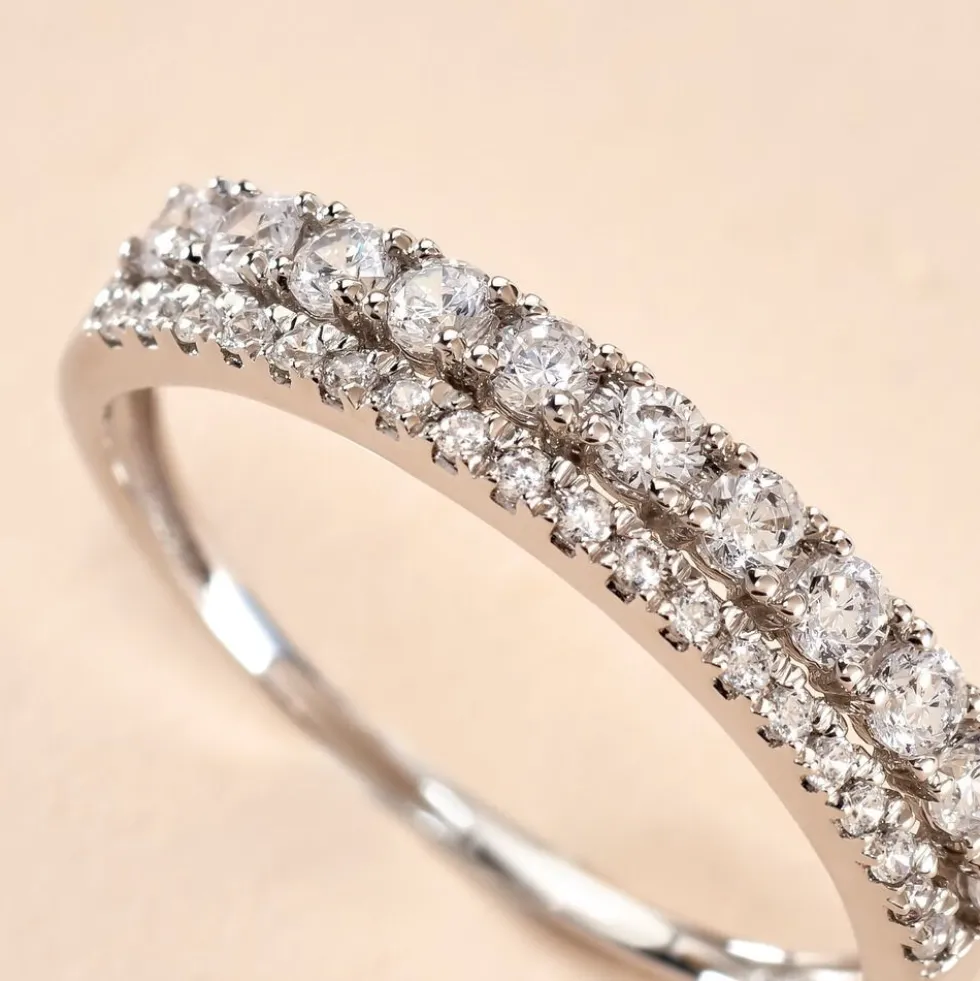 Bague The Crown Or Blanc Oxyde De Zirconium