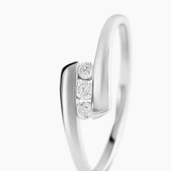 Bague Trilogie Or Blanc Diamant