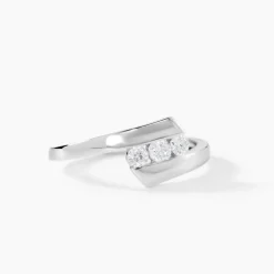Bague Trilogie Or Blanc Diamant