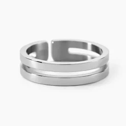 Bague Valen Acier Blanc Sans Pierre