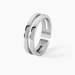 Bague Valen Acier Blanc Sans Pierre