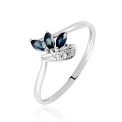 Bague Valy Or Blanc Saphir