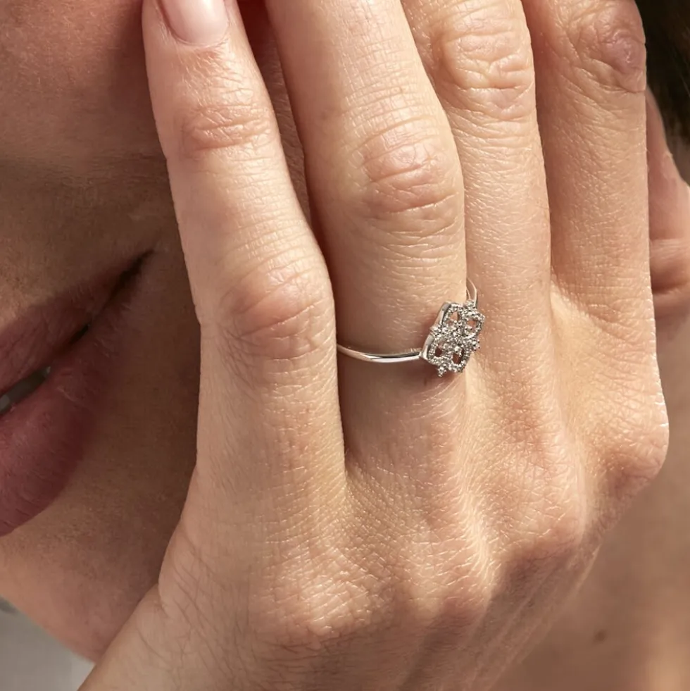 Bague Vasya Or Blanc Diamant