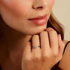 Bague Vicoeuria Ld Platine Blanc Diamant Synthétique