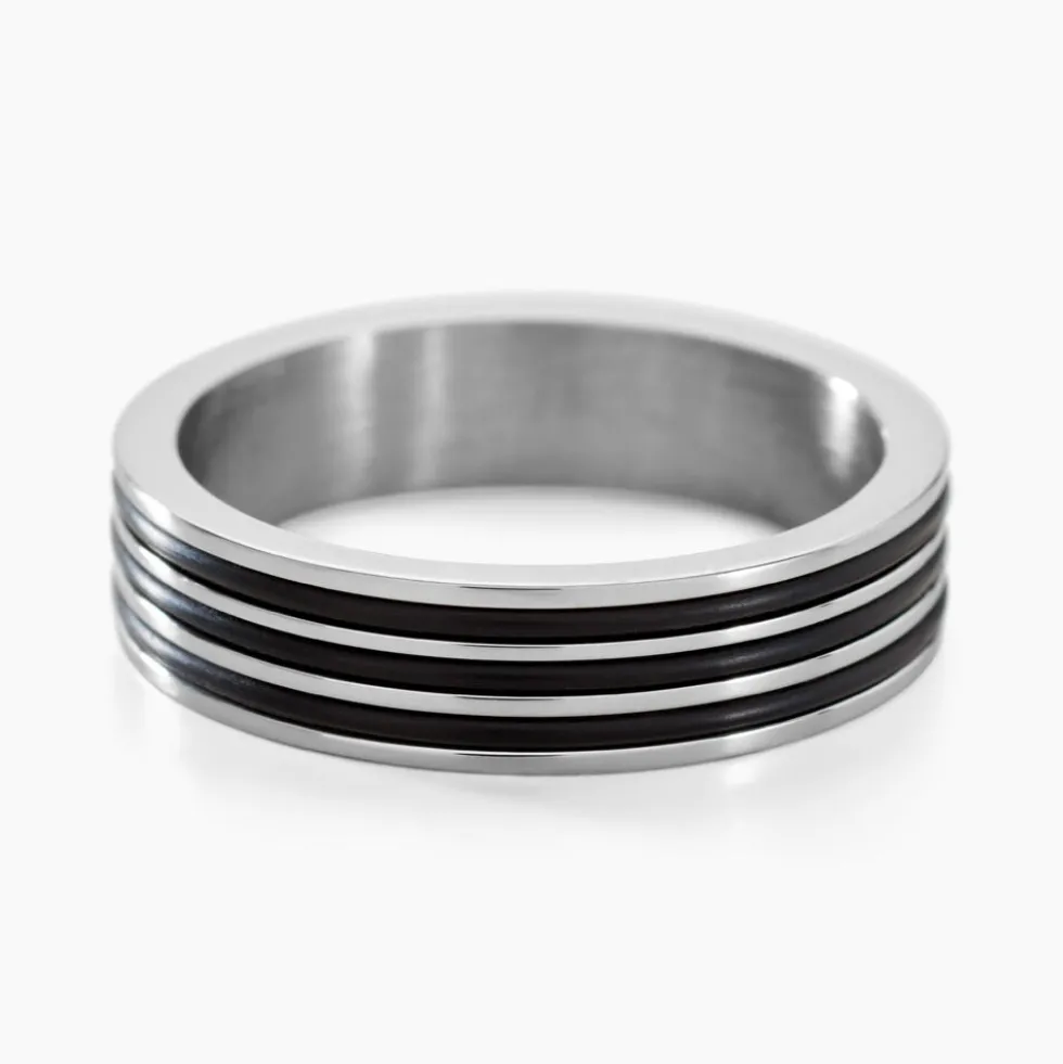 Bague Wallace Acier Blanc