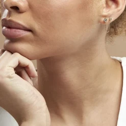 Bijou D'oreille Unitaire Jacinda Plaqué Or Jaune Oxyde De Zirconium