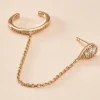 Bijou D'oreille Unitaire Karolina Plaqué Or Jaune Oxyde De Zirconium