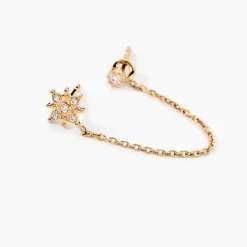 Bijou D'oreille Unitaire Lyric Plaqué Or Jaune Oxyde De Zirconium